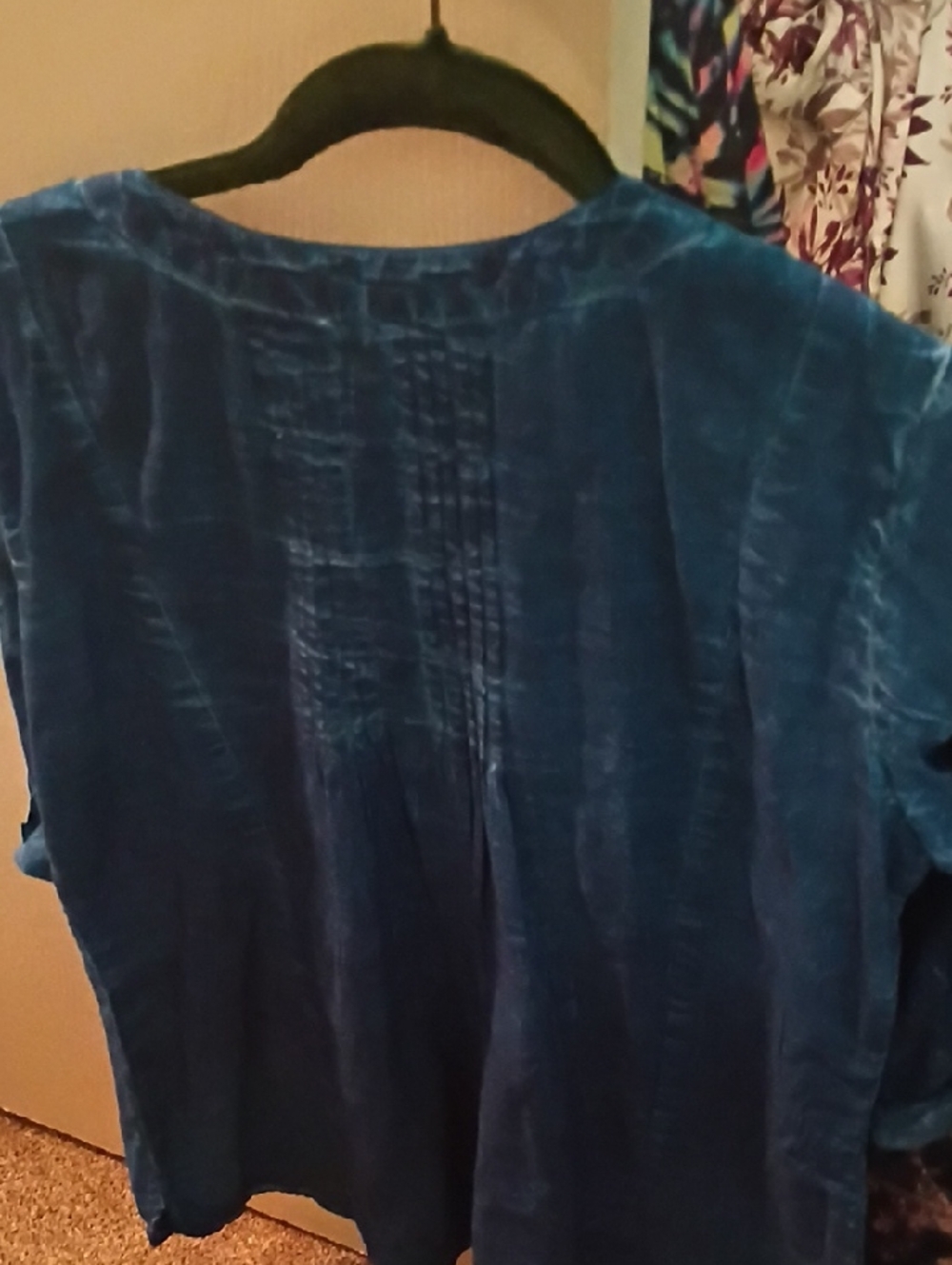 Blue Textured Button-Front Tunic - Picture 3 of 6